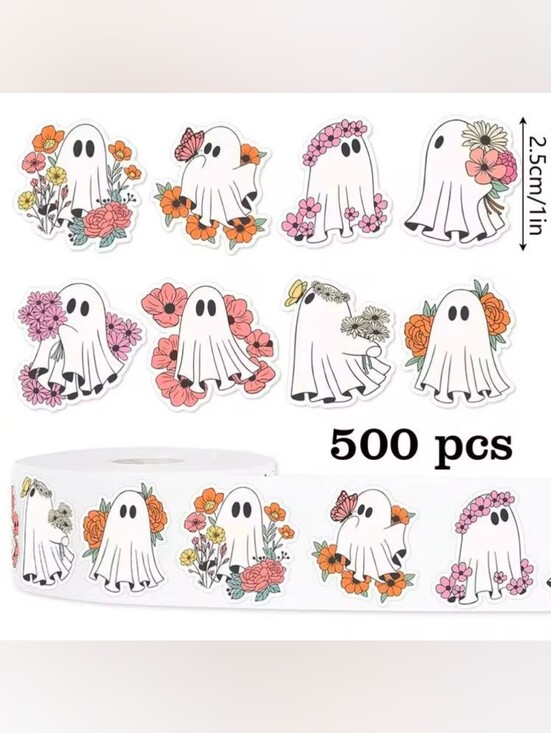 Arata's Boutique Other - 500 Ghost Halloween Stickers - 8 Scary Designs
